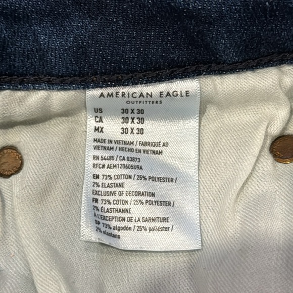 American Eagle Outfitters Move Free Athletic Jeans 30x30 Blue Jeans Destroyed - Picture 7 of 7